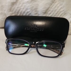 Coach Black Rectangular Glasses with Screen Protection